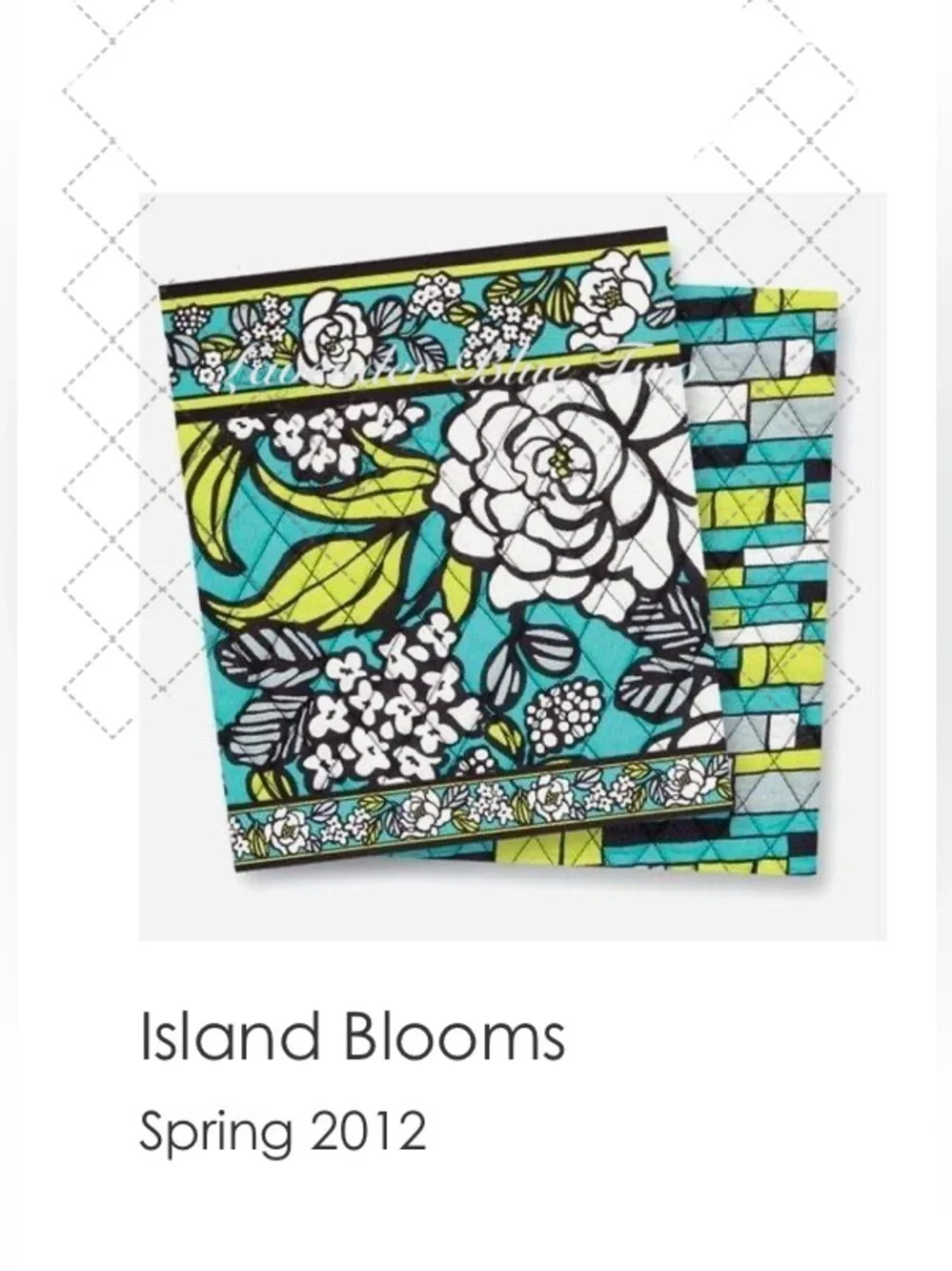 VERA BRADLEY Island Blooms 2012 Stroll Around Baby Diaper Bag Tote Turquoise